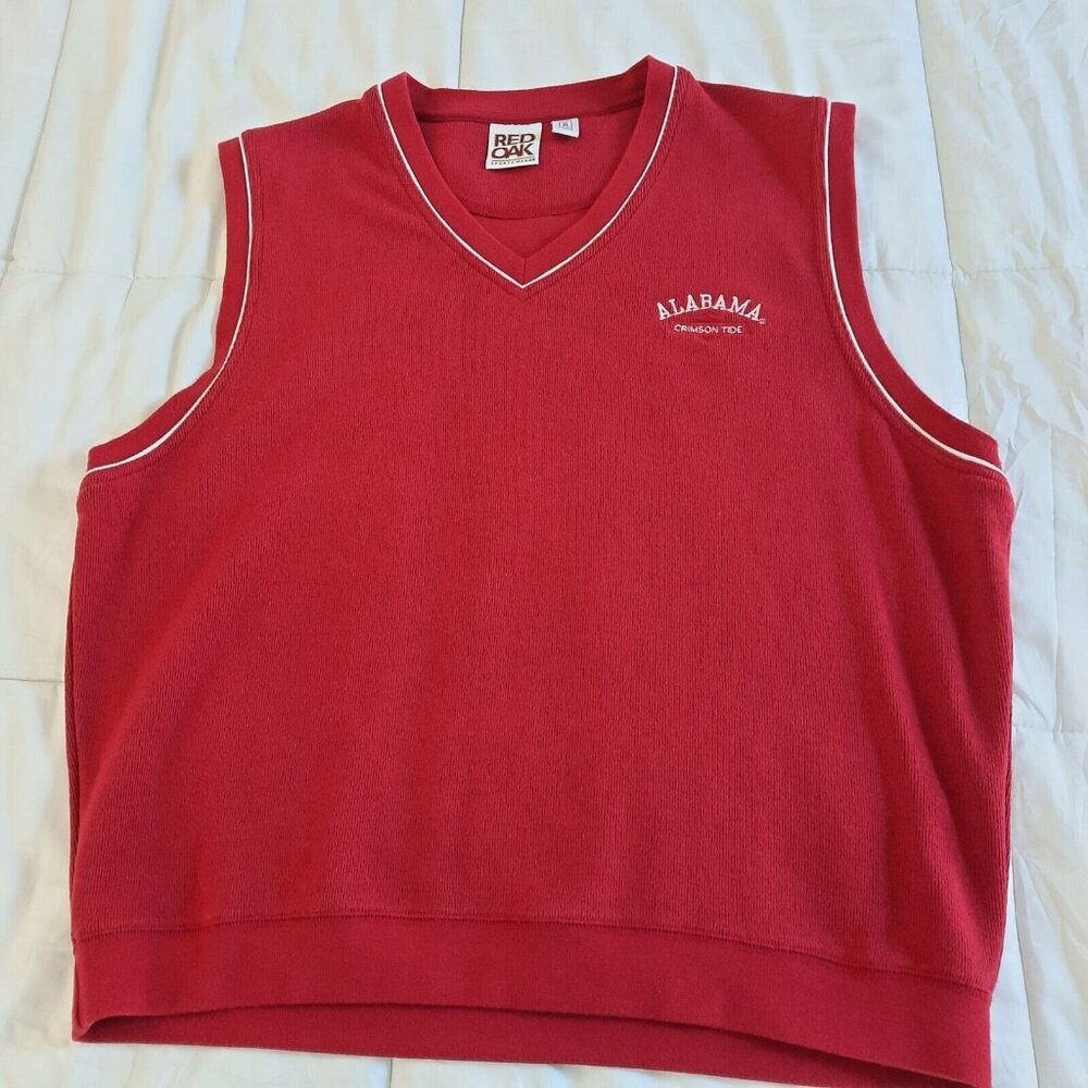 Red Oak Sportswear Alabama Crimson Tide V Neck Men’s Sweater Vest XL Red